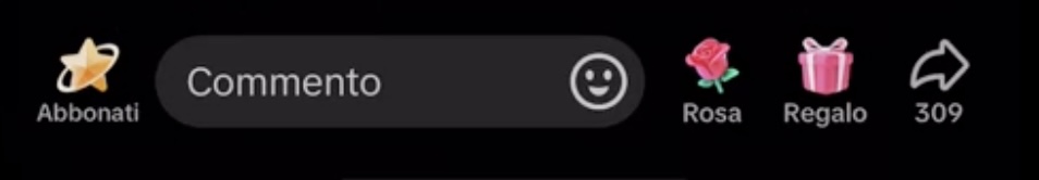Barra per invio regali durante live TikTok