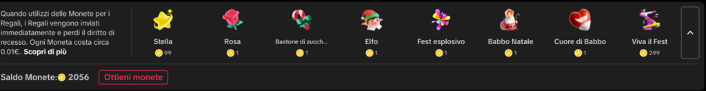 Barra elenco regali TikTok